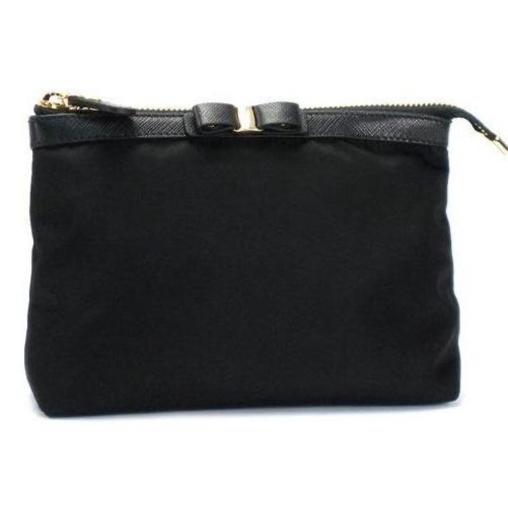 Salvatore Ferragamo Vara Bow Pouch in Black NEW